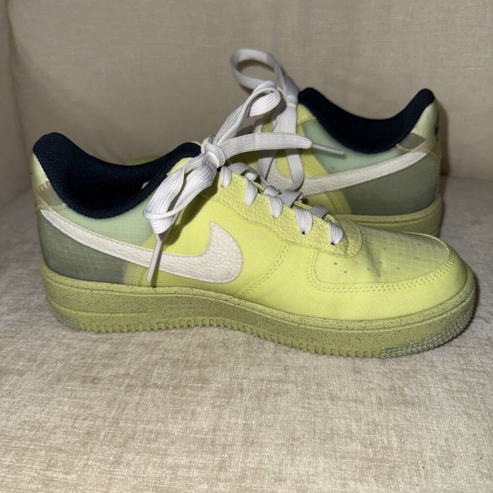 Nike Air Force 1 Crater GS Unisex Kids Size 6Y Lemon Twist Lace Up Sneaker Shoes - Picture 4 of 10